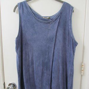 Chalet blue distressed lagenlook tank top L